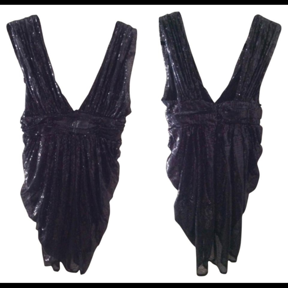 ARYN K. Sequin Hi-Lo Dress...Color: Black...Sz: M